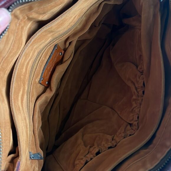 Patricia Nash Large Paris Embossed Leather Studded Shoulder Bag - Picture 7 of 16